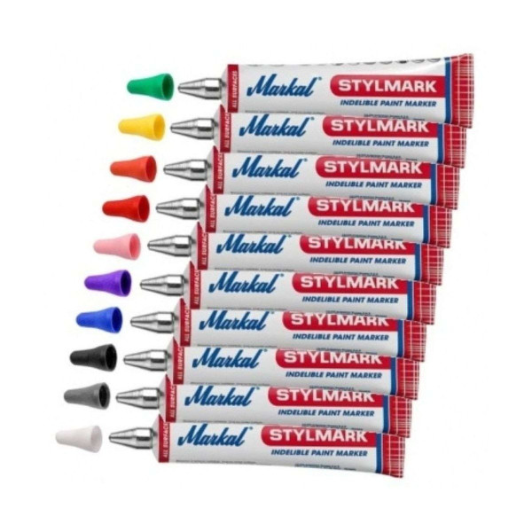 STYLO TUBE MARKAL ROUGE LOT DE 10